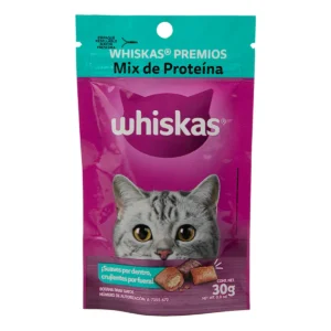 Whiskas Cat Treats – Protein Mix, 30g Crunchy & Soft Bites