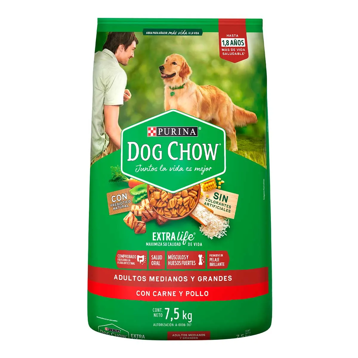 Purina Dog Chow Perros Adultos Medianos y Grandes Bulto de 7.5kg